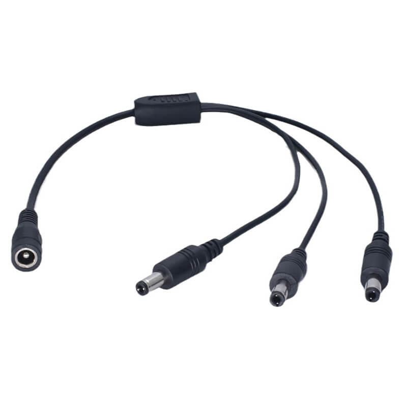 Elecbee DC5.5*2.5mm DC Power Cable One Female to Three Male for Monitor 37cm